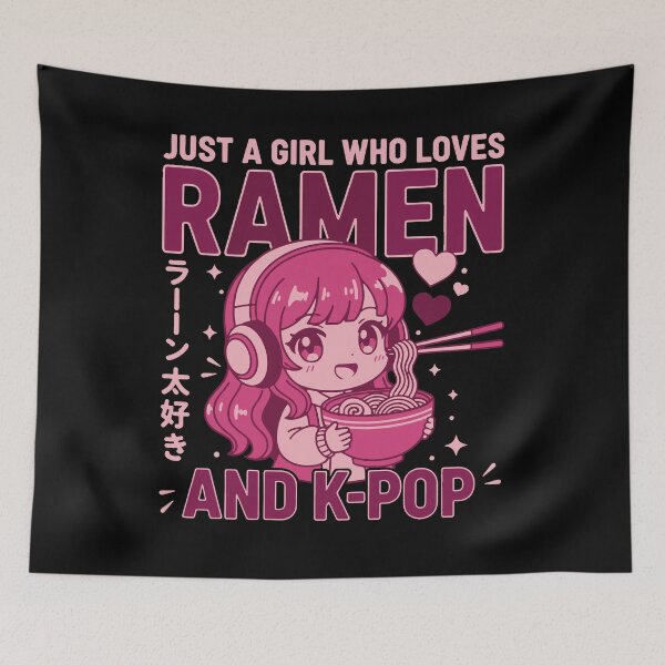 Item preview, Just A Girl Who Loves Ramen And K-Pop Korean Music designed and sold by LuminOrb.
