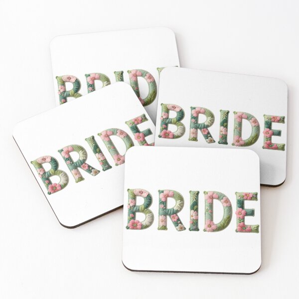 Item preview, BRIDE - IN PRETTY FLORAL FAUX LETTERING designed and sold by AlexOBrienArt.