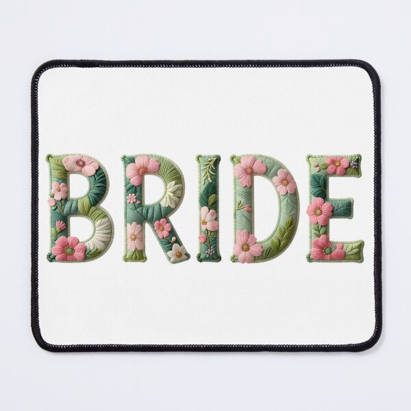Item preview, BRIDE - IN PRETTY FLORAL FAUX LETTERING designed and sold by AlexOBrienArt.