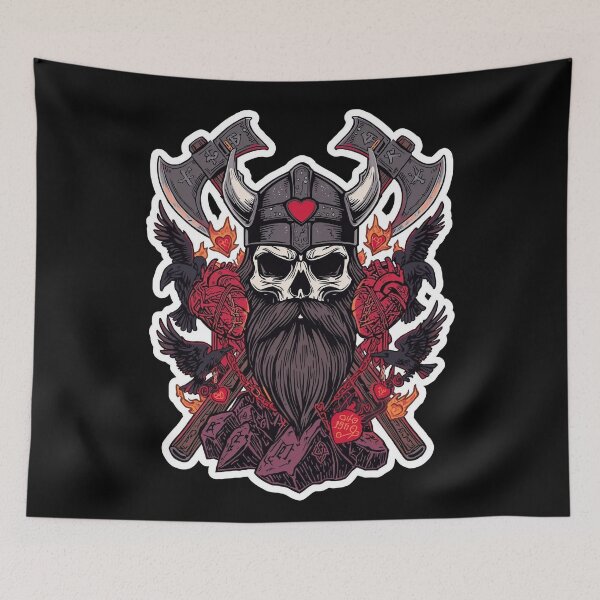 Item preview, Viking Skull Anatomical Hearts and Nordic Crows designed and sold by Bone & Blade.