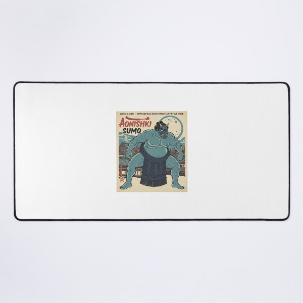 Item preview, Aonishki Sumo - Japanese Blue Demon Wrestler Vintage Style designed and sold by PopPizzazz.