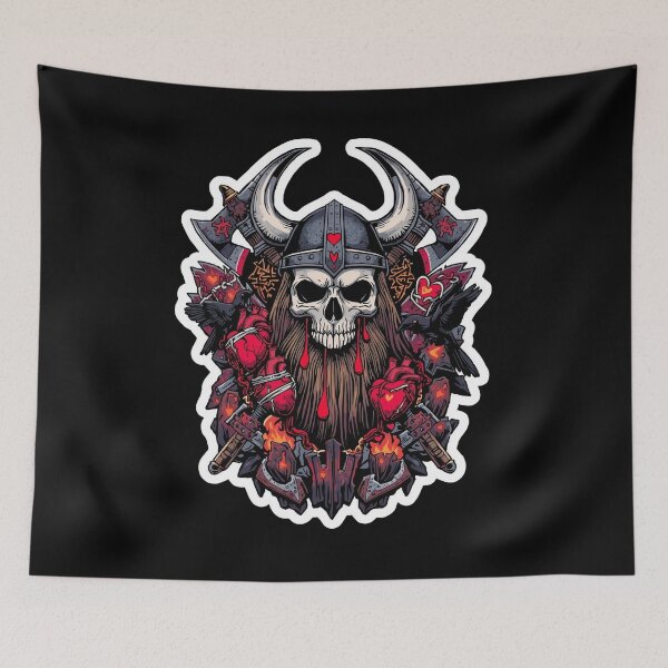 Item preview, Viking Skull Anatomical Hearts and Nordic Crows designed and sold by Bone & Blade.