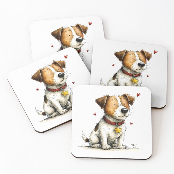 Item preview, Cute Jack Russell with Hearts - Star Puppy designed and sold by MaciejRudzinsky.