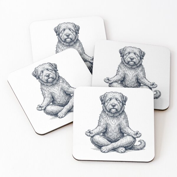 Item preview, Vintage Bouvier des Flandres Yoga Lotus Meditation Dog Lover designed and sold by DoodleTortle.