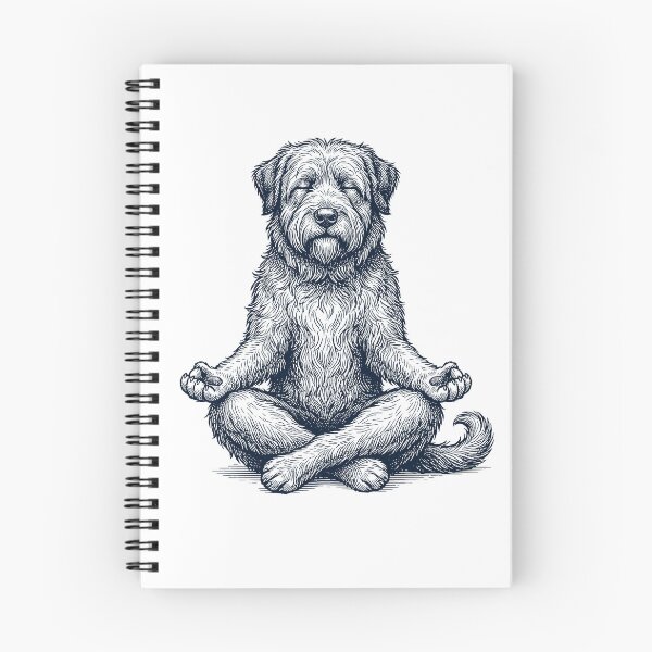 Item preview, Vintage Bouvier des Flandres Yoga Lotus Meditation Dog Lover designed and sold by DoodleTortle.
