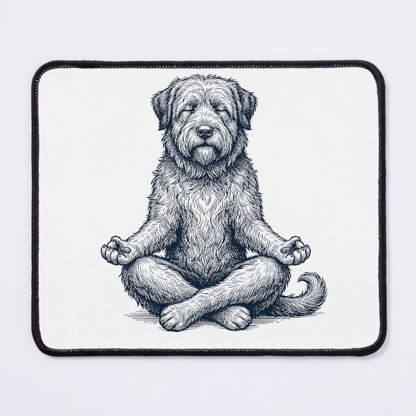 Item preview, Vintage Bouvier des Flandres Yoga Lotus Meditation Dog Lover designed and sold by DoodleTortle.