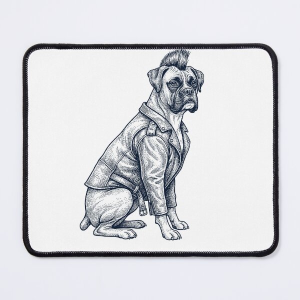 Item preview, Vintage Boxer Dog Punk Mowhawk Dog Mom Dad designed and sold by DoodleTortle.