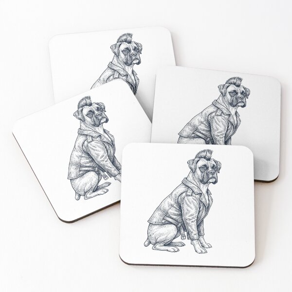 Item preview, Vintage Boxer Dog Punk Mowhawk Dog Mom Dad designed and sold by DoodleTortle.