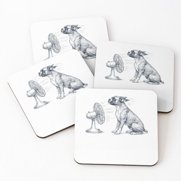 Item preview, Vintage Boxer Dog With Fan Mom Dad designed and sold by DoodleTortle.