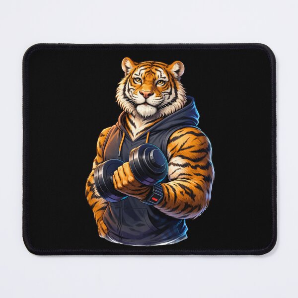 Item preview, Strong Gym Tiger with Dumbbell – Fitness Motivation Lifestyle Animal Art designed and sold by ColorSplash123.