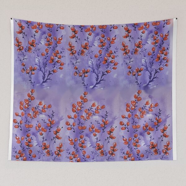 Item preview, red berries, hand painted designed and sold by Faerieglen.