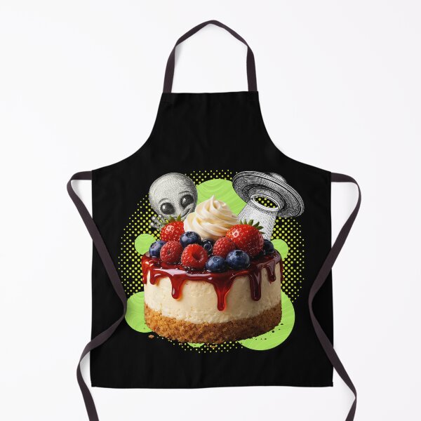 Item preview, Alien Cheesecake Dessert Illustration – Cute UFO Sci-Fi Food Art designed and sold by MeghannsMinimalMeals.