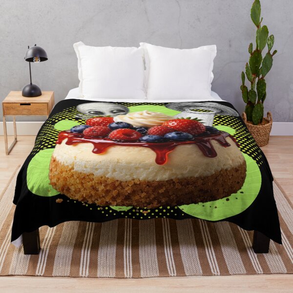 Item preview, Alien Cheesecake Dessert Illustration – Cute UFO Sci-Fi Food Art designed and sold by MeghannsMinimalMeals.