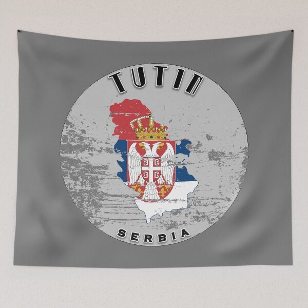 Item preview, Tutin Serbia Flag Worn  designed and sold by World Designs.