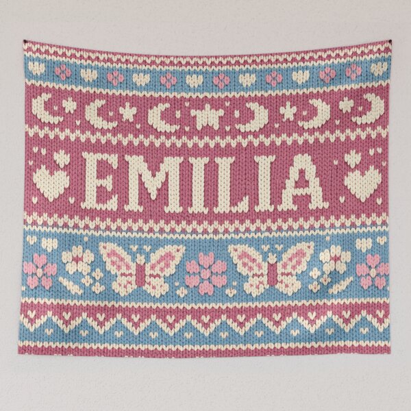Item preview, Emilia knitting design with butterflies designed and sold by Mauswohn.