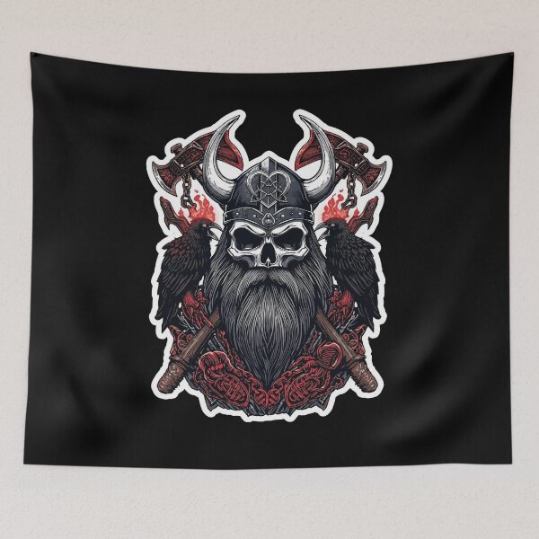 Item preview, Viking Skull Anatomical Hearts and Nordic Crows designed and sold by Bone & Blade.