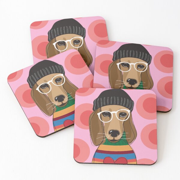 Item preview, Dog with glasses,beanie and sweater designed and sold by FlowerFolie.