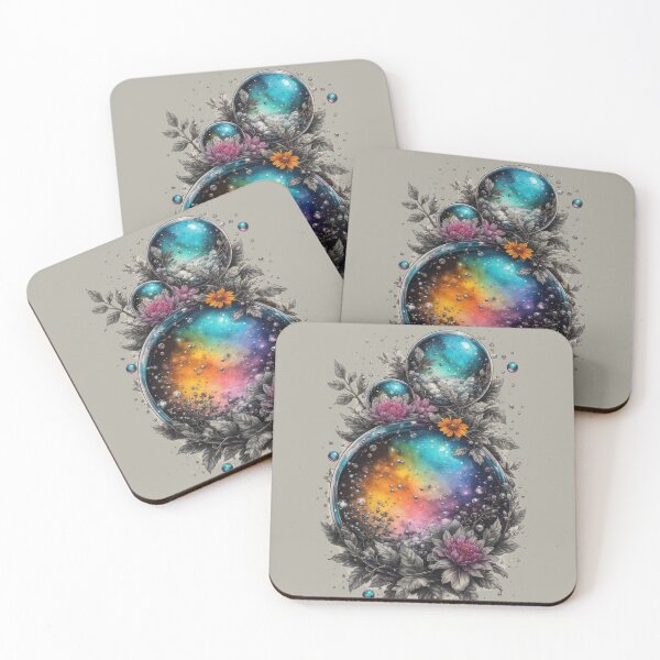 Item preview, Cosmic spheres surrounded by flowers designed and sold by Mianku | Für das Leben.