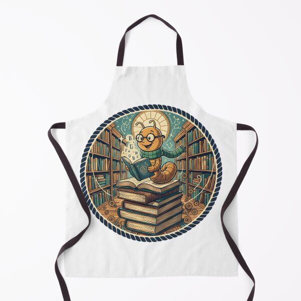 Item preview, Bookworm Wisdom – Curious Caterpillar in the Library designed and sold by ReykorShop.