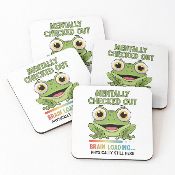 Item preview, Brain Loading… Please Wait – Funny Frog Sticker designed and sold by Suzy Perez Art.