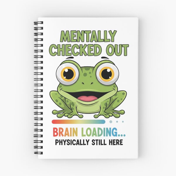 Item preview, Brain Loading… Please Wait – Funny Frog Sticker designed and sold by Suzy Perez Art.