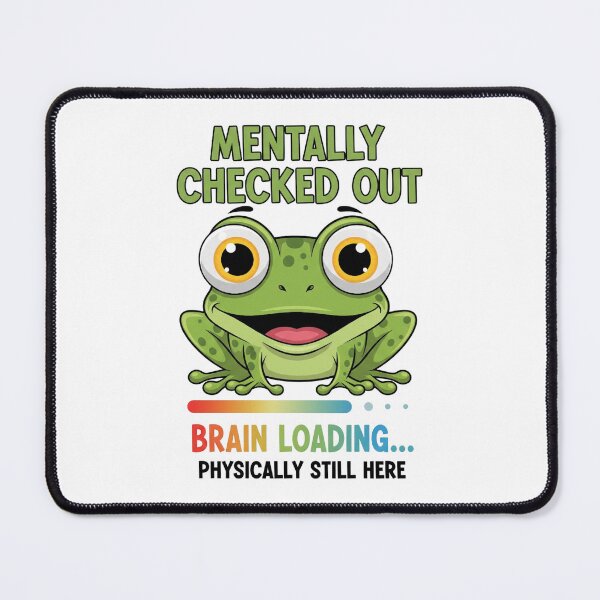 Item preview, Brain Loading… Please Wait – Funny Frog Sticker designed and sold by Suzy Perez Art.