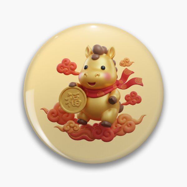 Item preview, 2026 Year of the Horse - 3D Golden Zodiac | Luck and Prosperity designed and sold by BlissxPals.