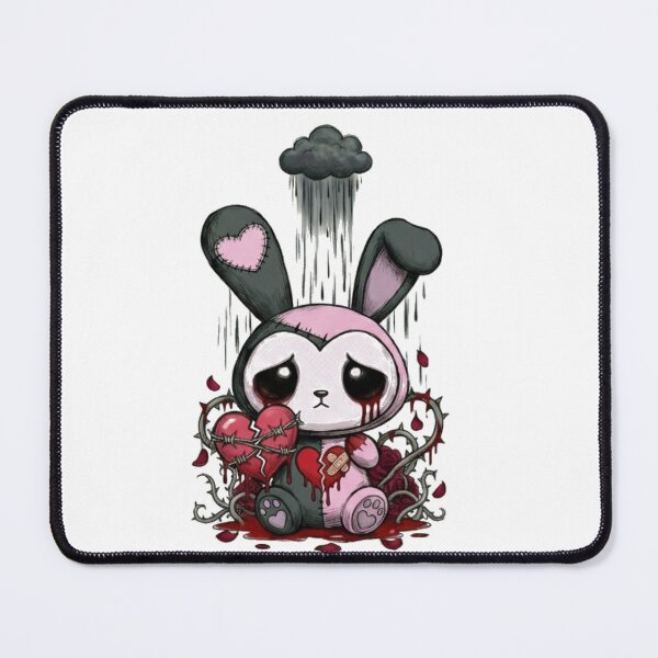 Item preview, Sad pastel goth bunny with broken heart and thorns designed and sold by ViviByPaula.