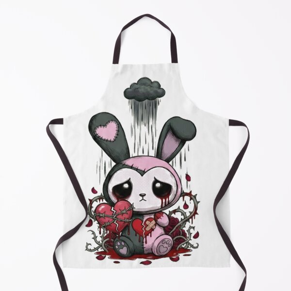 Item preview, Sad pastel goth bunny with broken heart and thorns designed and sold by ViviByPaula.