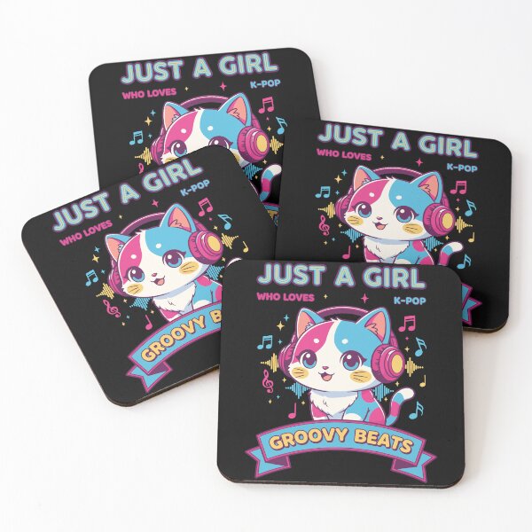 Item preview, Just A Girl Who Loves K-Pop Groovy Beats Korean designed and sold by LuminOrb.