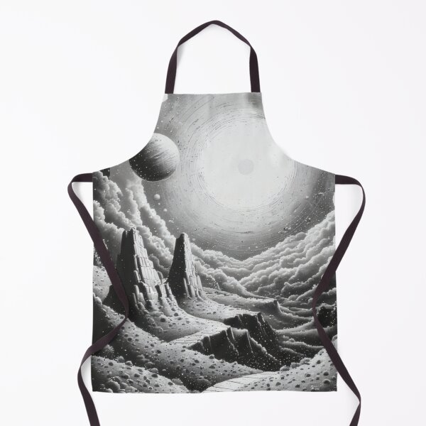 Item preview, Black and white fantasy landscape of a distant world designed and sold by Mianku | Für das Leben.