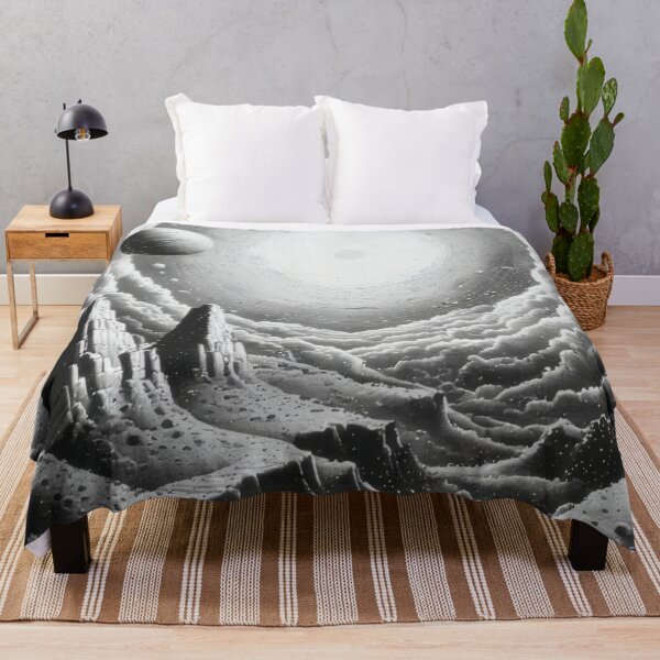 Item preview, Black and white fantasy landscape of a distant world designed and sold by Mianku | Für das Leben.