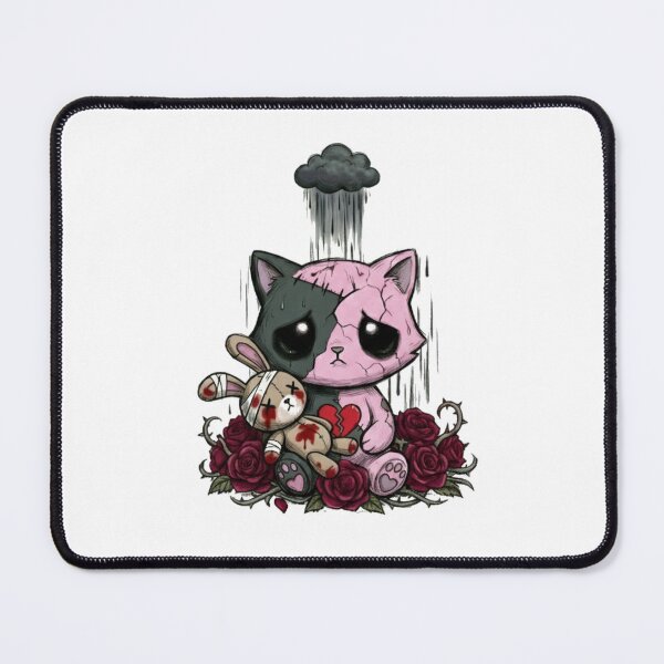 Item preview, Sad pastel goth bunny with broken heart and thorns designed and sold by ViviByPaula.