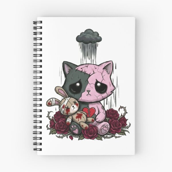 Item preview, Sad pastel goth bunny with broken heart and thorns designed and sold by ViviByPaula.