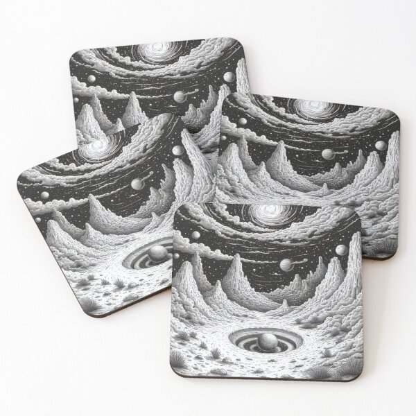 Item preview, Astral monochrome landscape with cosmic sphere designed and sold by Mianku | Für das Leben.