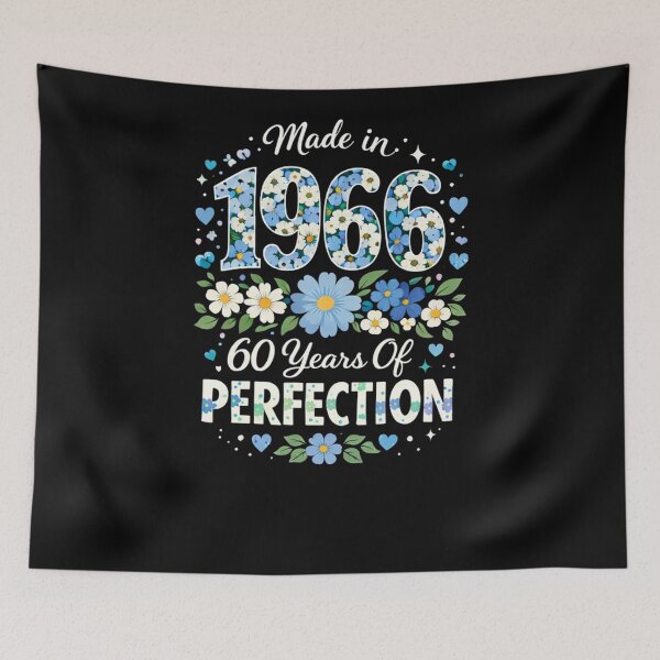 Item preview, Cute 60th Birthday Made 1966 Floral designed and sold by Run to Creations.