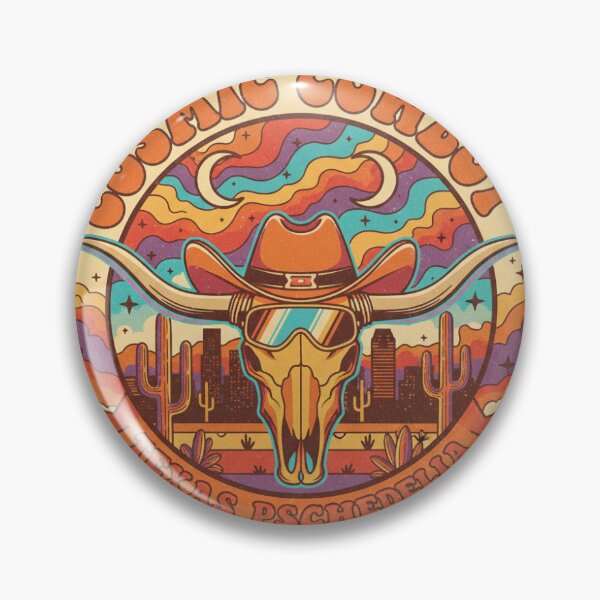 Item preview, Cosmic Cowboy Texas Psychedelia Retro 70s Sticker designed and sold by TexasFirst.