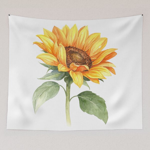 Item preview, Ilustración de acuarela de girasol brillante designed and sold by Rutvain.