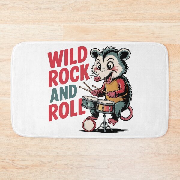 Item preview, Back Alley Rock & Roll Drumming Opossum Cartoon Music Art designed and sold by KapiPrint.