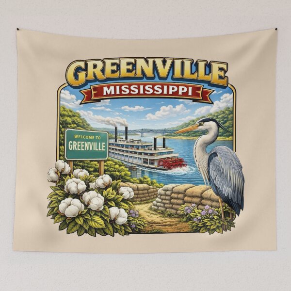 Item preview, Greenville, Mississippi River Town designed and sold by Myra365Art.