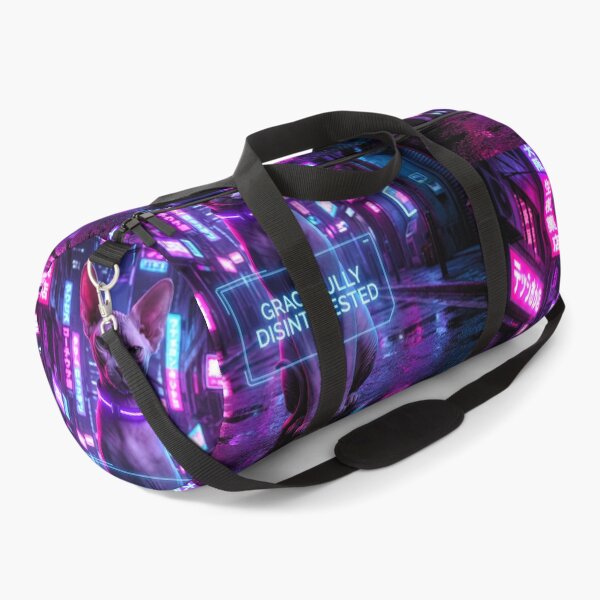 Item preview, Gracefully Disinterested - Cyberpunk Sphynx Cat in Neon Tokyo designed and sold by AngelBlessing.
