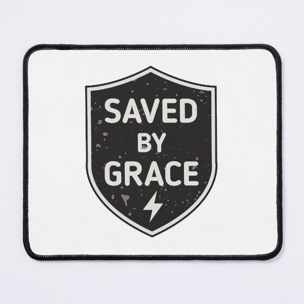 Item preview, Saved by Grace Christian Shield Badge designed and sold by StickifyArt.