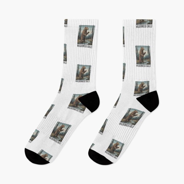 Item preview, Wilderness Calls Grizzly Bear — Vintage National Park Style Outdoor Adventure Illustration designed and sold by Colorful-Garden.