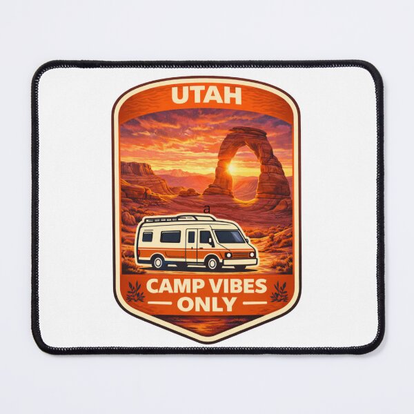 Item preview, Utah Camp Vibes Only – Arches Desert Road Trip Camper Badge designed and sold by Purdiole-art.