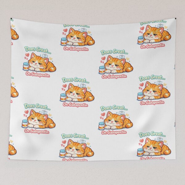 Item preview, Does Great on Gabapentin – Funny Veterinary Cat Illustration designed and sold by Bettybee00.