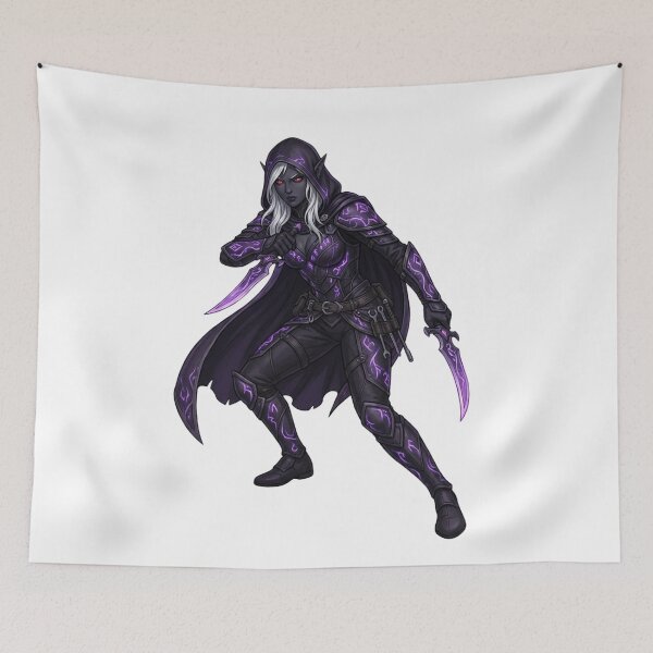Item preview, Dark Elf Shadow Assassin - Hooded Rogue - Purple Obsidian Armor designed and sold by SlomianyPisarz.