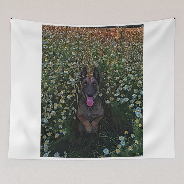 Item preview, Belgian Malinois in flowers designed and sold by NoxLand.
