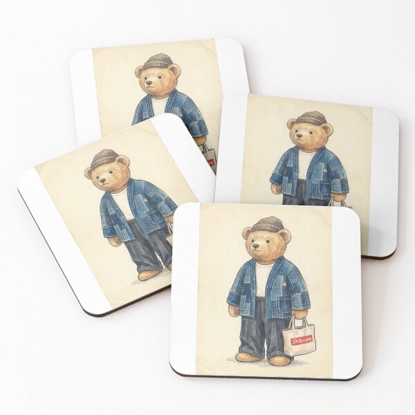 Item preview, Indigo Sashiko Bear - Shibuya Tote Bag Vintage Style designed and sold by Maison Taro.