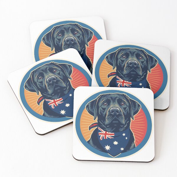 Artikelvorschau, Labrador Retriever mit australischer Flagge entworfen und verkauft von PamLeeDesign.