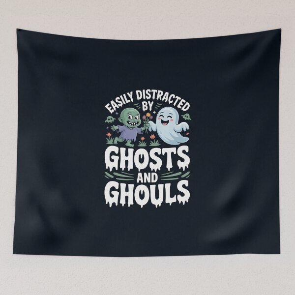 Item preview, Easily Distracted by Ghosts and Ghouls – Funny Halloween Design designed and sold by Jollys-ArtShop.
